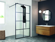 ECRAN DE 80 CM V 8 MM TRANSP SERIG NOIRE HT 200 CM + PROFILES + BARRE